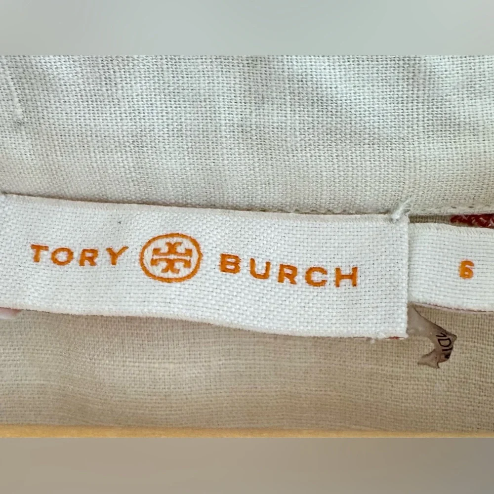 Tory Burch Embroidered‎ Linen Cotton Tunic Blouse Size 6